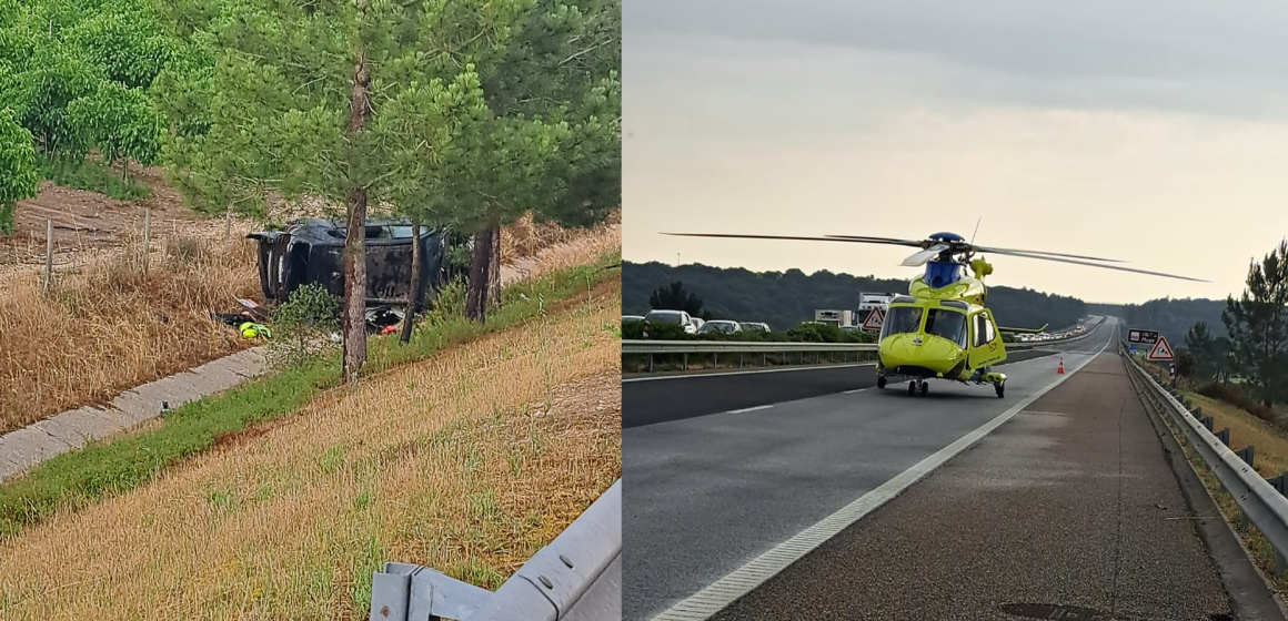 Despiste na A13 provoca quatro feridos e obriga a acionar Helicóptero do INEM