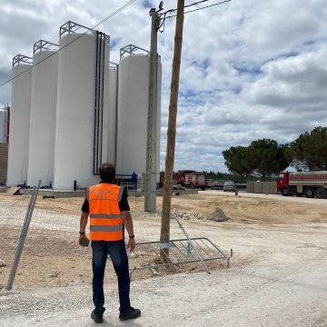 Incêndio nas obras da Mercadona em Almeirim